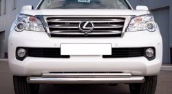 18 499 р. Защита переднего бампера (2 трубыØ76 и 42 мм, нержавейка) SLITKOFF  Lexus GX460  J150 (2009-2013) дорестайлинг  с доставкой в г. Омск. Увеличить фотографию 2