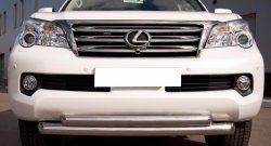 21 549 р. Защита переднего бампера (2 трубыØ76 и 63 мм, нержавейка) SLITKOFF Lexus GX460 J150 дорестайлинг (2009-2013)  с доставкой в г. Омск. Увеличить фотографию 2