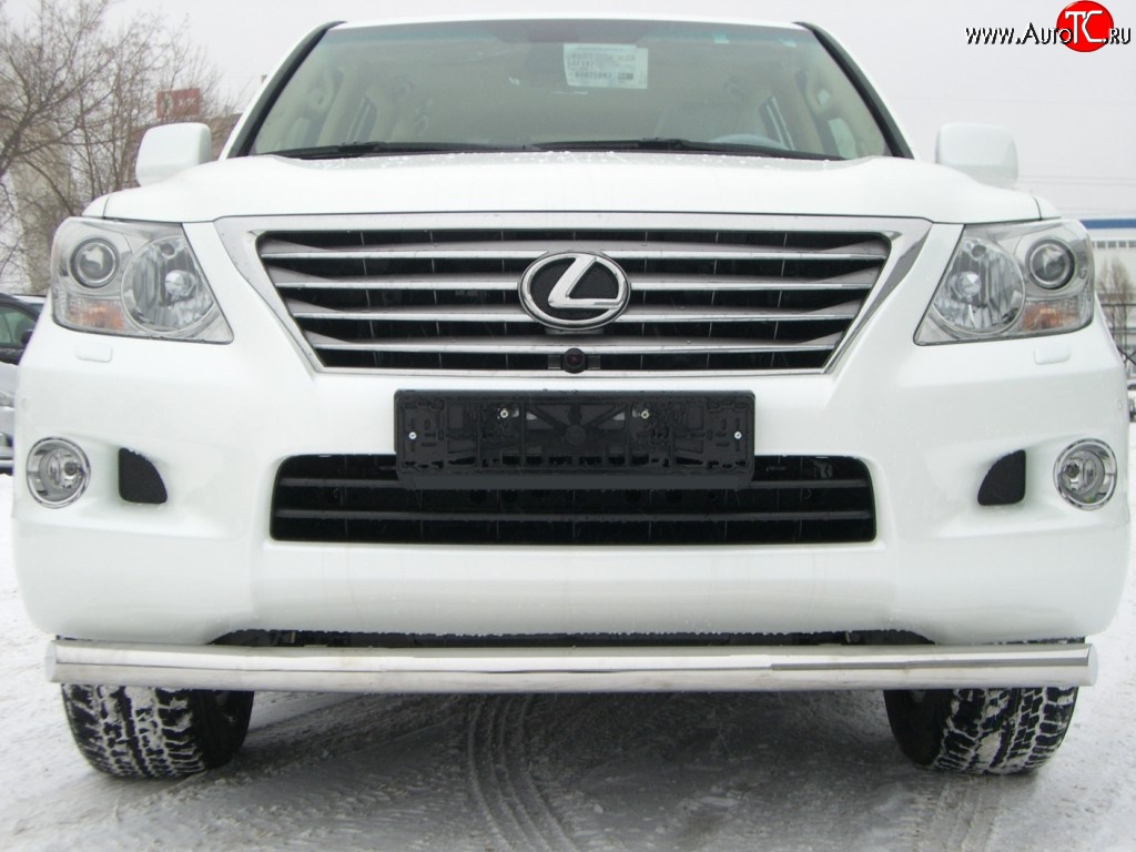 14 749 р. Одинарная защита переднего бампера SLITKOFF 70 мм Lexus LX570 J200 дорестайлинг (2007-2012)  с доставкой в г. Омск