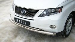 12 549 р. Защита переднего бампера (2 трубыØ76 и 42 мм, нержавейка) SLITKOFF  Lexus RX270  AL10 - RX450H  AL10  с доставкой в г. Омск. Увеличить фотографию 2