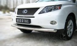 Одинарная защита переднего бампера Russtal диаметром 76 мм Lexus RX350 AL10 дорестайлинг (2008-2012)