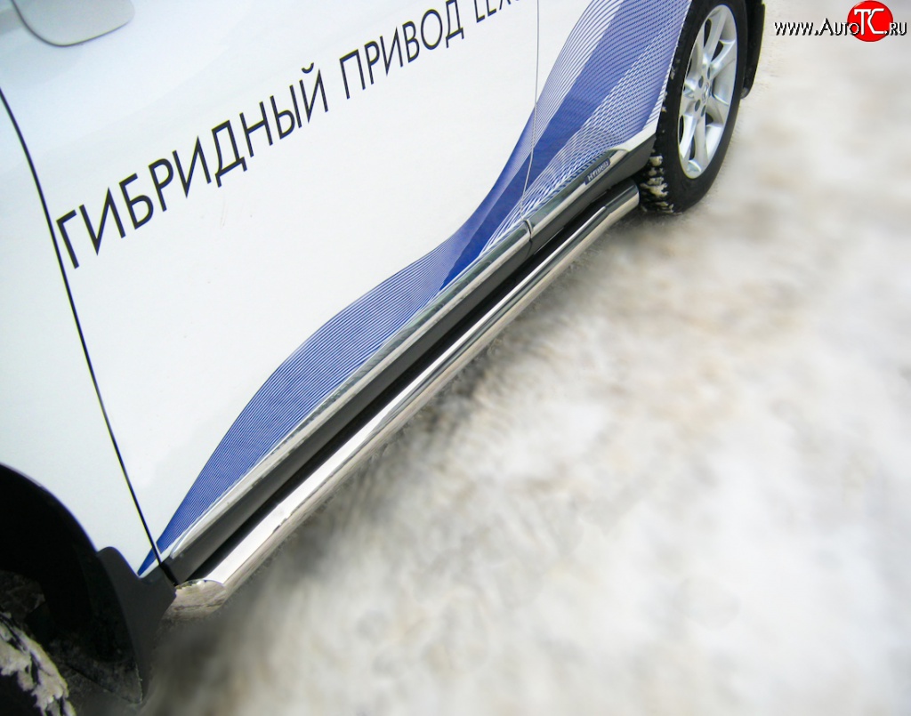 17 799 р. Защита порогов Russtal из круглой трубы диаметром 76 мм Lexus RX350 AL10 дорестайлинг (2008-2012)  с доставкой в г. Омск