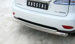 Защита заднего бампера (Ø76 и 42 мм, нержавейка) Russtal Lexus RX350 AL10 дорестайлинг (2008-2012)