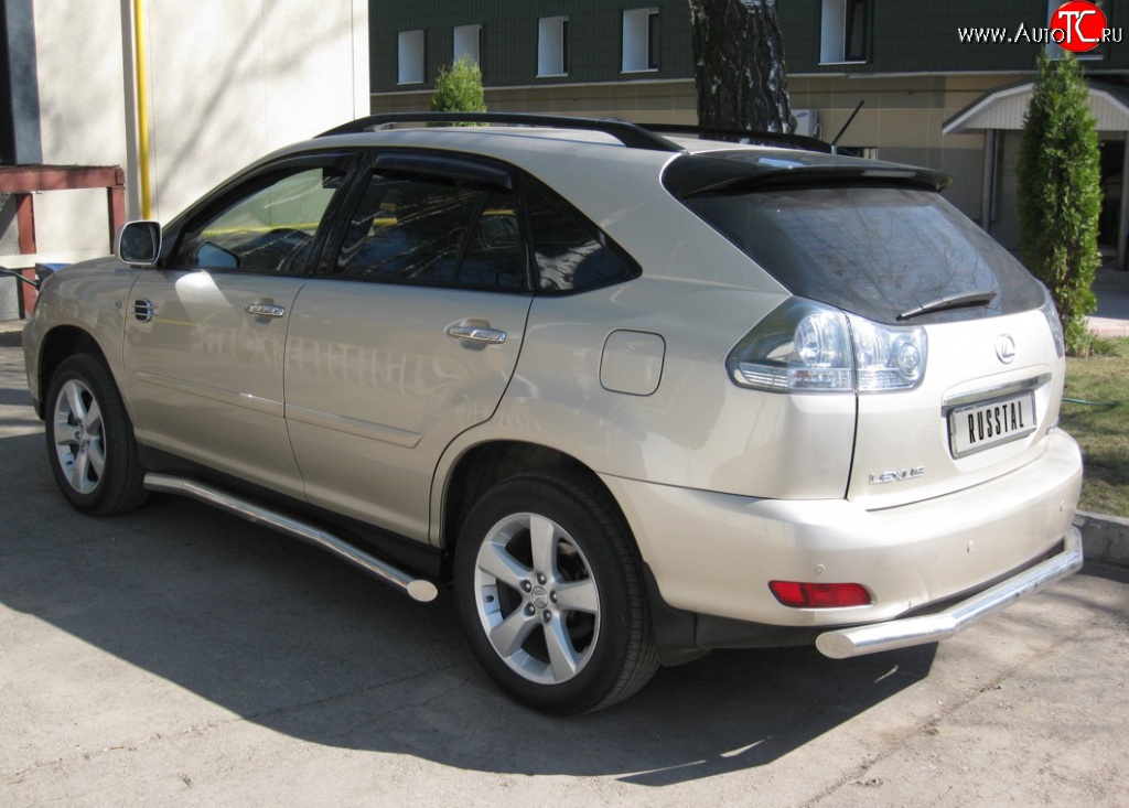 17 599 р. Защита заднего бампера (Ø63 мм, нержавейка) SLITKOFF Lexus RX330 XU30 (2003-2006)  с доставкой в г. Омск