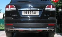 Защита заднего бампера (Ø76 мм, нержавейка) Russtal Mazda CX-9 TB дорестайлинг (2007-2009)