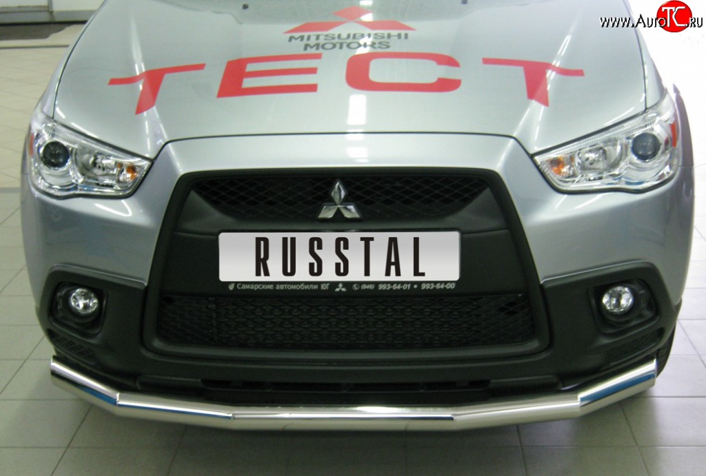 19 549 р. Одинарная защита переднего бампера SLITKOFF диаметром 63 мм  Mitsubishi ASX (2010-2012) дорестайлинг  с доставкой в г. Омск