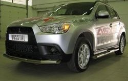 19 549 р. Одинарная защита переднего бампера SLITKOFF диаметром 63 мм  Mitsubishi ASX (2010-2012) дорестайлинг  с доставкой в г. Омск. Увеличить фотографию 3