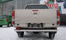 Защита заднего бампера (Ø76 мм, нержавейка) Russtal Mitsubishi L200 4  дорестайлинг (2006-2014)