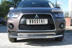 17 549 р. Одинарная защита переднего бампера Russtal диаметром 76 мм Mitsubishi Outlander XL (CW)  рестайлинг (2010-2013)  с доставкой в г. Омск. Увеличить фотографию 1