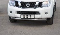 15 999 р. Одинарная защита переднего бампера SLITKOFF диаметром 76 мм (2010 г.в.) Nissan Pathfinder R51 дорестайлинг (2004-2007)  с доставкой в г. Омск. Увеличить фотографию 2