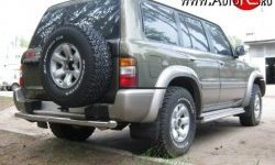 13 399 р. Защита заднего бампера (Ø76 мм, нержавейка) SLITKOFF  Nissan Patrol  5 (1997-2004) Y61 дорестайлинг, Y61 1-ый рестайлинг  с доставкой в г. Омск. Увеличить фотографию 2