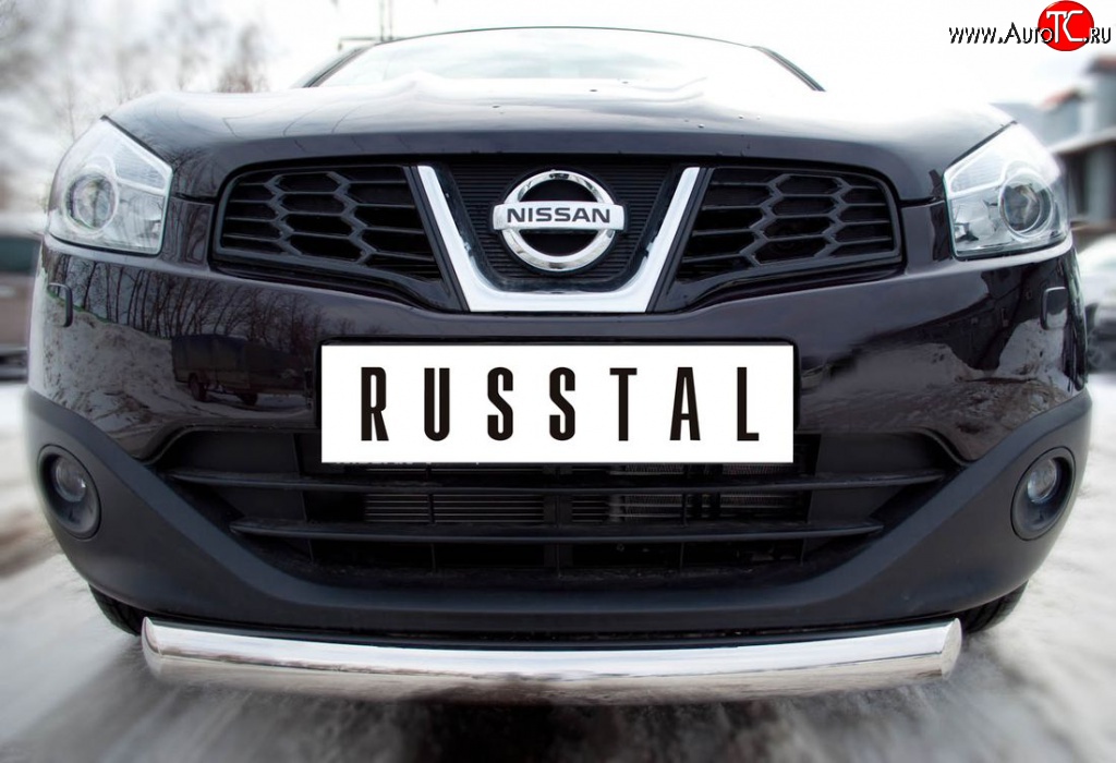 14 549 р. Одинарная защита переднего бампера Russtal диаметром 76 мм Nissan Qashqai 1 J10 рестайлинг (2010-2013)  с доставкой в г. Омск