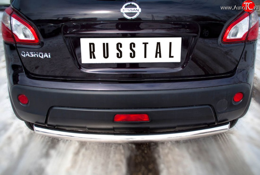 14 449 р. Защита заднего бампера (Ø63 мм, нержавейка) Russtal Nissan Qashqai 1 J10 рестайлинг (2010-2013)  с доставкой в г. Омск