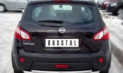 15 649 р. Защита заднего бампера (Ø63 и 42 мм, нержавейка) Russtal Nissan Qashqai 1 J10 рестайлинг (2010-2013) (полированная нержавейка)  с доставкой в г. Омск. Увеличить фотографию 2