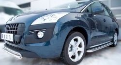 11 499 р. Защита переднего бампера (Ø 42 мм, нержавейка) SLITKOFF  Peugeot 3008 (2009-2013) дорестайлинг  с доставкой в г. Омск. Увеличить фотографию 3