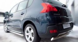 14 849 р. Защита порогов Russtal из круглой трубы диаметром 63 мм Peugeot 3008 рестайлинг (2013-2017) (Защита порогов с со скосами на торцах (вариант 1))  с доставкой в г. Омск. Увеличить фотографию 3