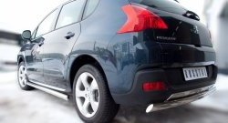 14 849 р. Защита порогов Russtal из круглой трубы диаметром 63 мм Peugeot 3008 рестайлинг (2013-2017) (Защита порогов с со скосами на торцах (вариант 1))  с доставкой в г. Омск. Увеличить фотографию 7