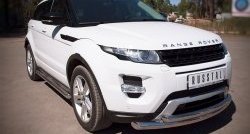 28 649 р. Защита переднего бампера (2 трубыØ76 и 42 мм, нержавейка) SLITKOFF  Land Rover Range Rover Evoque  1 L538 (2011-2015) дорестайлинг 3 дв., дорестайлинг 5 дв.  с доставкой в г. Омск. Увеличить фотографию 2