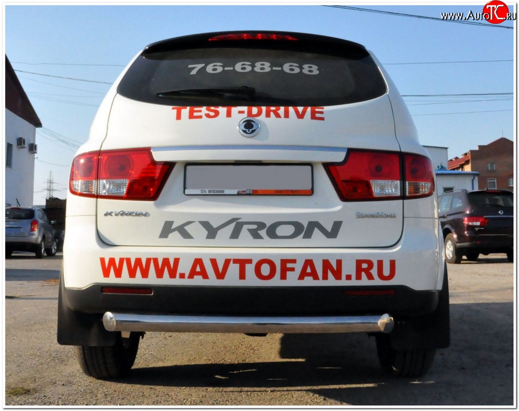 15 299 р. Защита заднего бампера (Ø76 мм, нержавейка) SLITKOFF  SSANGYONG Kyron (2005-2007) дорестайлинг  с доставкой в г. Омск