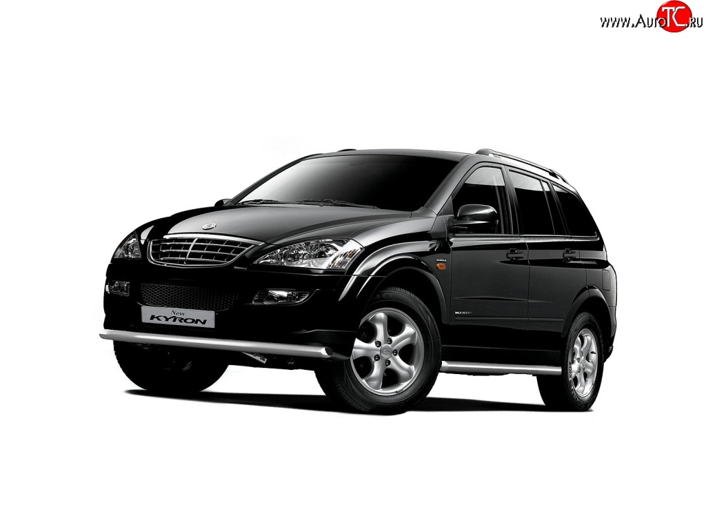 4 499 р. Защита порогов из трубы Ø63 Petroil Tuning SSANGYONG Kyron дорестайлинг (2005-2007) (Нержавеющая полированная сталь)  с доставкой в г. Омск