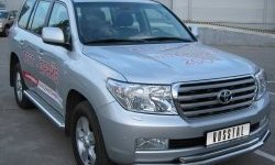 31 999 р. Защита переднего бампера (2 трубыØ76 и 42 мм, нержавейка) SLITKOFF  Toyota Land Cruiser  200 (2007-2012) дорестайлинг  с доставкой в г. Омск. Увеличить фотографию 2