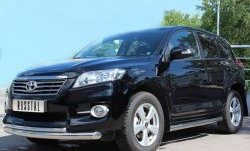 25 399 р. Защита переднего бампера (2 трубыØ76 и 42 мм, нержавейка) SLITKOFF  Toyota RAV4  XA30 (2010-2013) 5 дв. удлиненный 2-ой рестайлинг  с доставкой в г. Омск. Увеличить фотографию 3