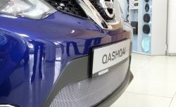 1 539 р. Сетка на бампер Russtal (хром) Nissan Qashqai 2 J11 рестайлинг (2017-2022)  с доставкой в г. Омск. Увеличить фотографию 2