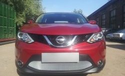 1 539 р. Сетка на бампер Russtal (хром) Nissan Qashqai 2 J11 рестайлинг (2017-2022)  с доставкой в г. Омск. Увеличить фотографию 3