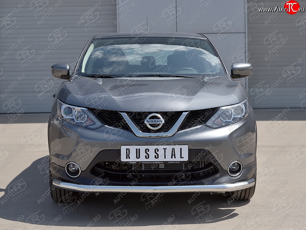 18 399 р. Защита переднего бампера (Ø42 мм, нержавейка) SLITKOFF Nissan Qashqai 2 J11 дорестайлинг (2013-2019)  с доставкой в г. Омск