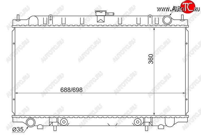 5 749 р. Радиатор двигателя (пластинчатый, МКПП/АКПП) SAT Nissan Bluebird седан U14 рестайлинг (1998-2001)  с доставкой в г. Омск