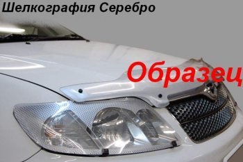 2 569 р. Дефлектор капота CA-Plastiс exclusive  Nissan AD  Y12 (2006-2016) дорестайлинг (Шелкография серебро)  с доставкой в г. Омск. Увеличить фотографию 2