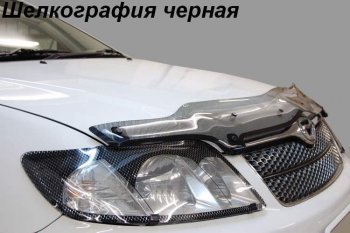 2 159 р. Дефлектор капота CA-Plastiс  Nissan AD  Y12 (2006-2016) дорестайлинг (Шелкография черная)  с доставкой в г. Омск. Увеличить фотографию 2