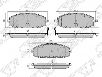 Колодки тормозные SAT (передние) Nissan Patrol 5 Y61 дорестайлинг (1997-2001)