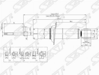 1 889 р. Амортизатор задний SAT (установка на левую или правую сторону)  Nissan Almera  седан - Sunny ( B15,  N16)  с доставкой в г. Омск. Увеличить фотографию 1