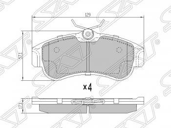 Колодки тормозные SAT (передние) Nissan Almera N16 седан дорестайлинг (2000-2003)