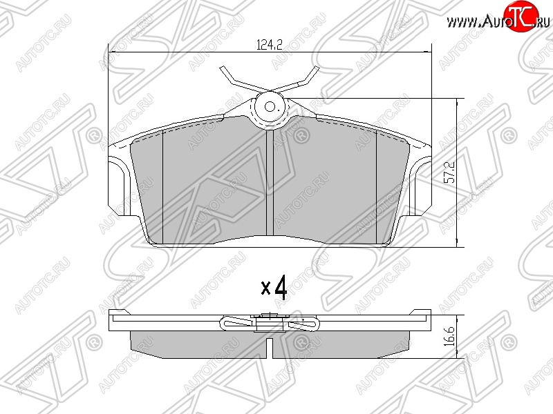 1 199 р. Колодки тормозные SAT (передние) Nissan Bluebird Sylphy седан G10 дорестайлинг (2000-2003)  с доставкой в г. Омск