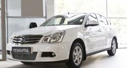 1 799 р. Защитная сетка решетки переднего бампера РА Nissan Almera G15 седан (2012-2019)  с доставкой в г. Омск. Увеличить фотографию 3