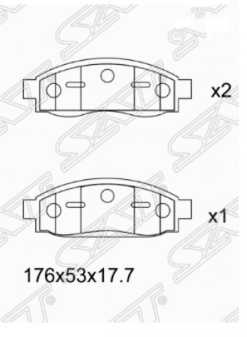 Комплект передних тормозных колодок SAT Nissan Armada TA60 дорестайлинг (2003-2007)