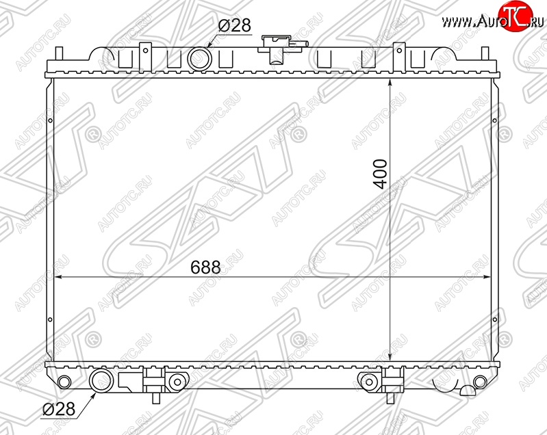 5 699 р. Радиатор двигателя (трубчатый, QG18EM, МКПП/АКПП) SAT  Nissan Avenir - Tino  с доставкой в г. Омск