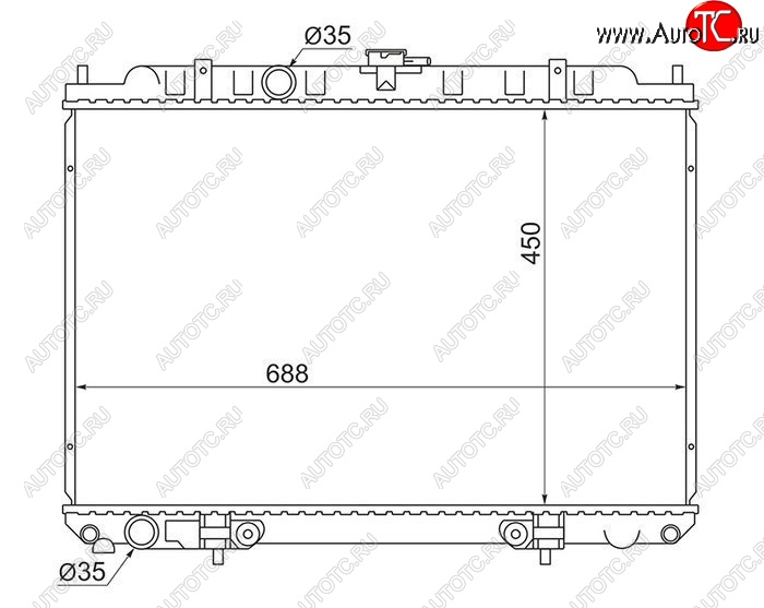 7 899 р. Радиатор двигателя (пластинчатый, МКПП/АКПП) SAT Nissan Presage U30 рестайлинг (2001-2003)  с доставкой в г. Омск