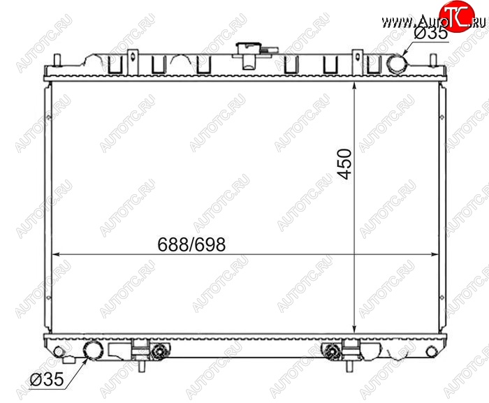 7 449 р. Радиатор двигателя (пластинчатый, МКПП/АКПП) SAT Nissan Presage U30 рестайлинг (2001-2003)  с доставкой в г. Омск