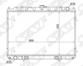 Радиатор двигателя (трубчатый, МКПП/АКПП) SAT Nissan Presage U30 рестайлинг (2001-2003)