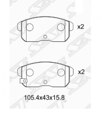 Комплект задних тормозных колодок SAT Nissan Cefiro A33 (1998-2003)