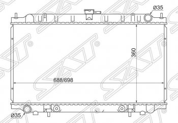 Радиатор двигателя (пластинчатый, МКПП/АКПП) SAT Nissan Bluebird седан U14 рестайлинг (1998-2001)