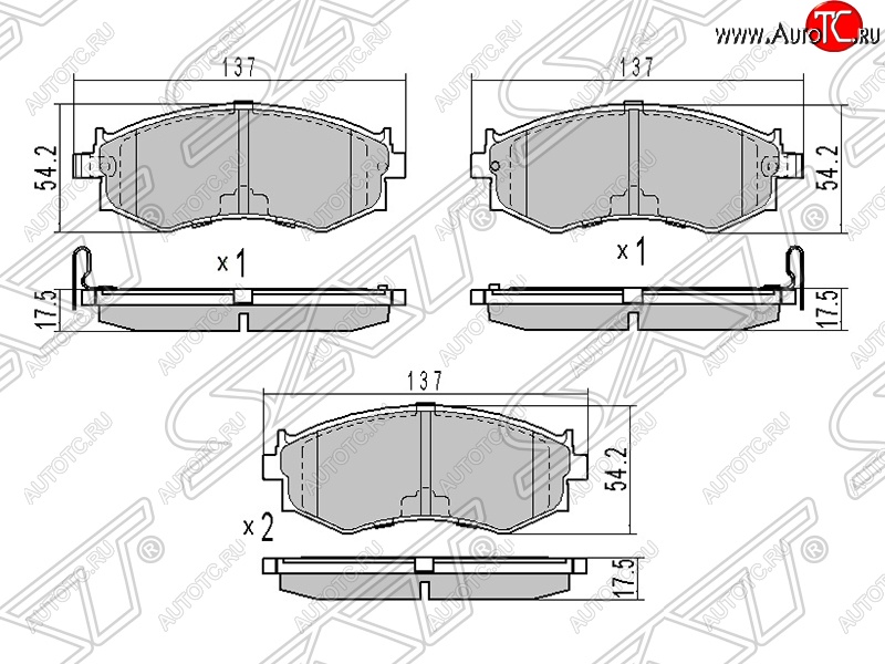 1 289 р. Колодки тормозные SAT (передние) Nissan Primera 1 седан P10 (1990-1995)  с доставкой в г. Омск