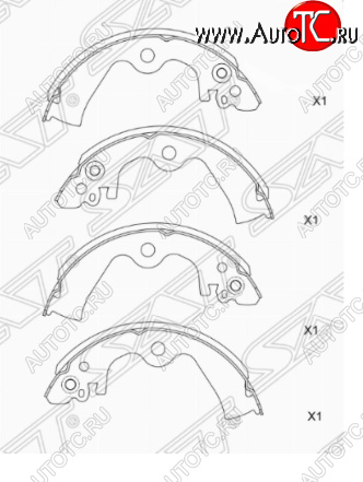 1 449 р. Комплект задних тормозных колодок SAT  Nissan Cube  3 (2008-2024)  с доставкой в г. Омск