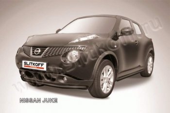 Защита переднего бампера из трубы d57 Slitkoff Nissan Juke 1 YF15 дорестайлинг (2010-2014)