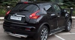 12 349 р. Защита заднего бампера (Ø63 и 42 мм, нержавейка) SLITKOFF  Nissan Juke  1 YF15 (2010-2014) дорестайлинг  с доставкой в г. Омск. Увеличить фотографию 4