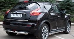 10 999 р. Защита заднего бампера (Ø63 и 42 мм, нержавейка) SLITKOFF  Nissan Juke  1 YF15 (2010-2014) дорестайлинг  с доставкой в г. Омск. Увеличить фотографию 4