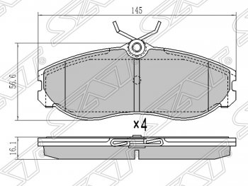 Колодки тормозные SAT (задние) Nissan Terrano2 R50 дорестайлинг (1995-1999)